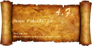 Auer Fabióla névjegykártya